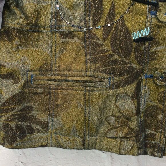Chico's Fabulous Denim Deah Jacket Size 3 US (L/16) Boho Embellished Embroidered - Picture 6 of 12